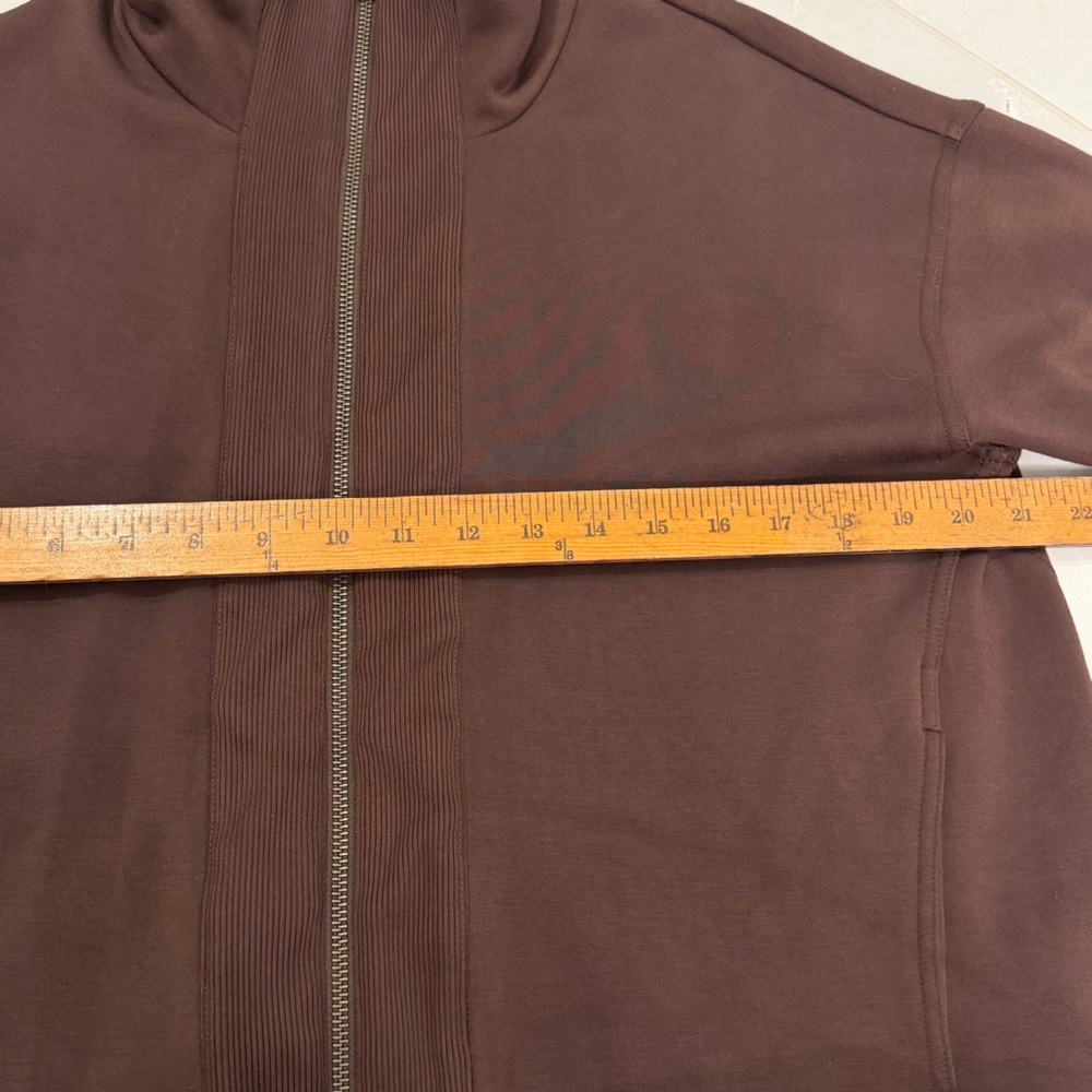 L.L.Bean CloudSoft Full Zip Cozy Sweatshirt Jacket Brown M New Style - Picture 9 of 9
